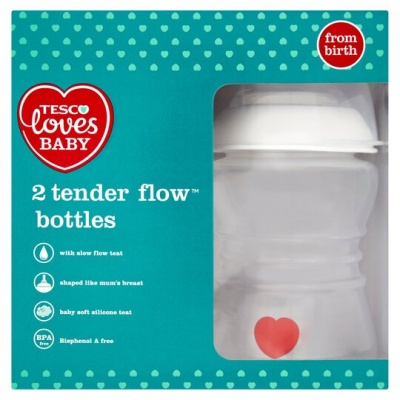 Deidentified Loves Baby 2 Tender Flow Bottles RRP 4.99 CLEARANCE XL 0.99